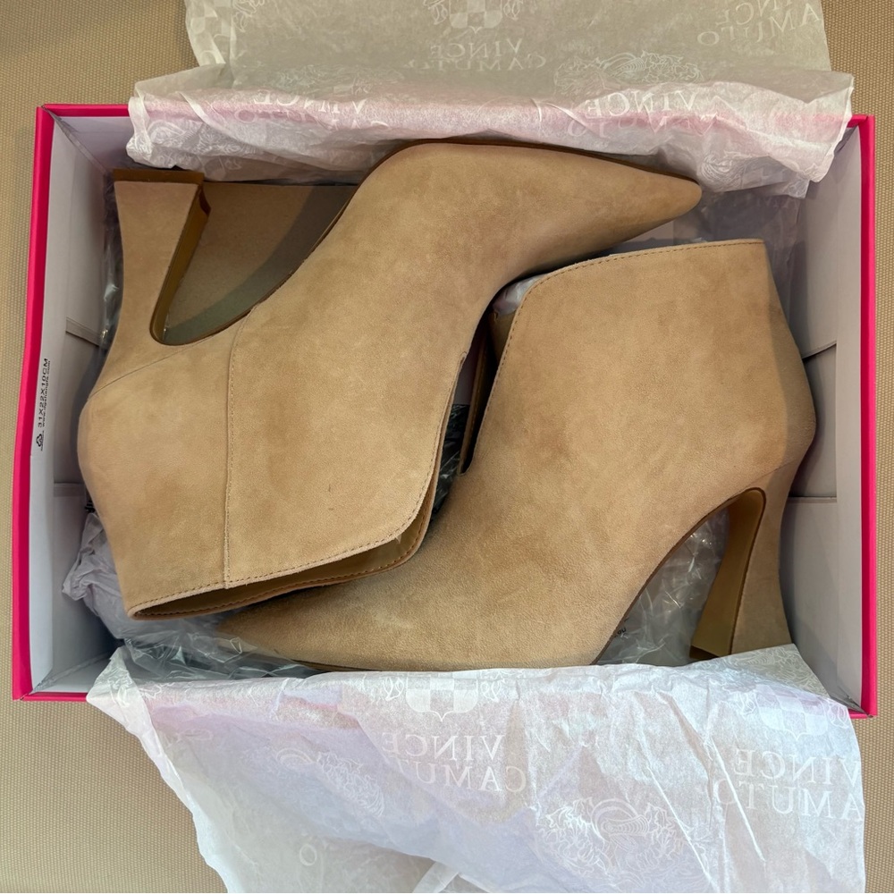 Vince Camuto Tan Suede Ankle Booties